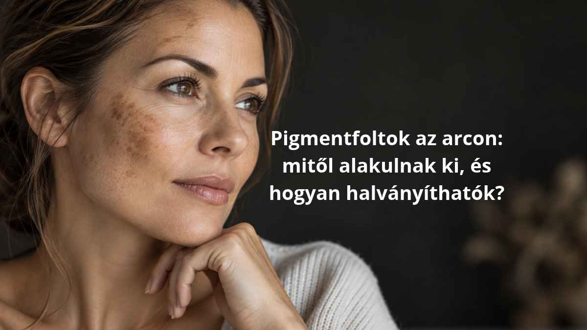 Pigmentfoltok és barna elszíneződések egy nő arcbőrén, természetes fényben
